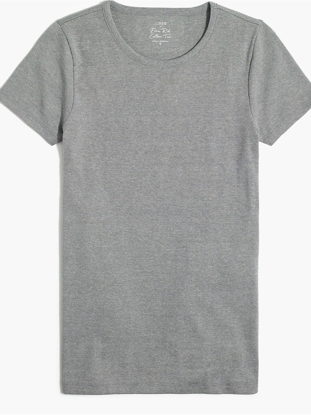 J. Crew Fine Rib Cotton Tee Short-Sleeve Heather Gray Small Excellent Condition